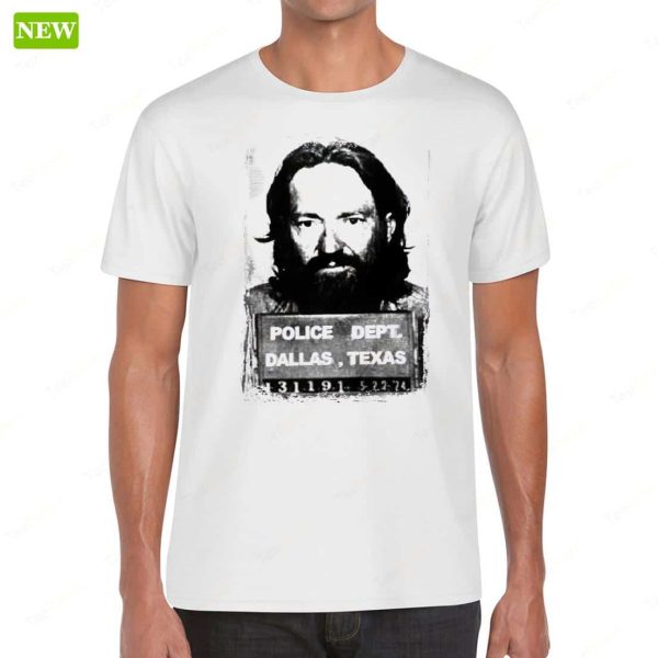 Official Willie Nelson Mugshot Premium SS Shirt