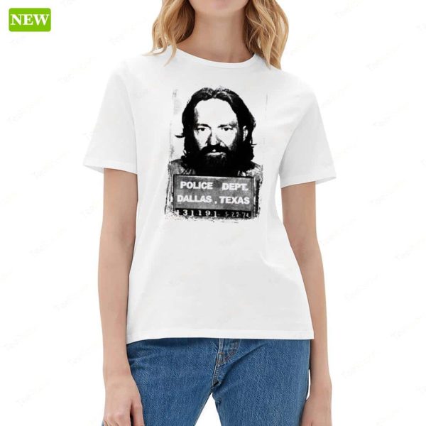 Official Willie Nelson Mugshot Premium SS Shirt