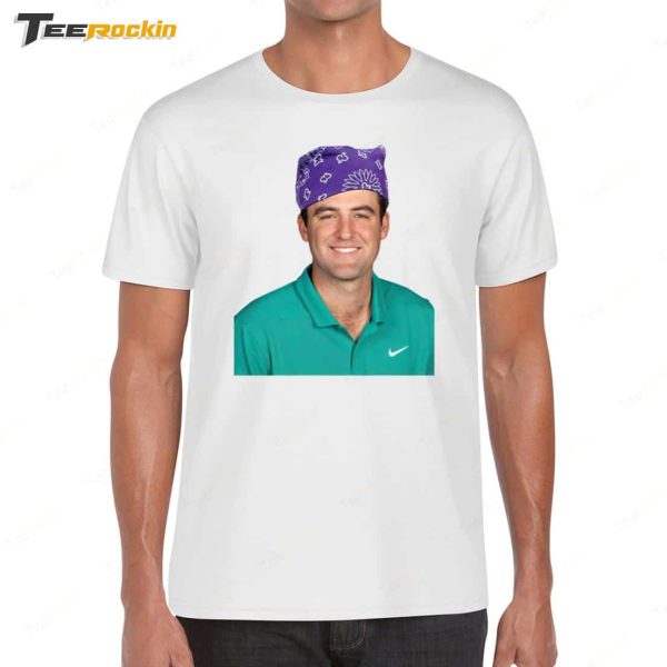 Scottie Scheffler High Fiving Fans Wearing Prison Mike Mugshot Shirt