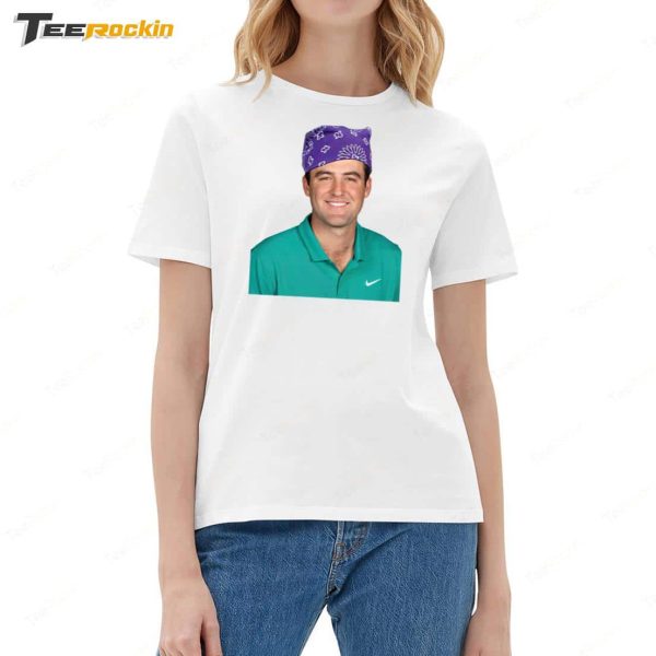 Scottie Scheffler High Fiving Fans Wearing Prison Mike Mugshot Shirt