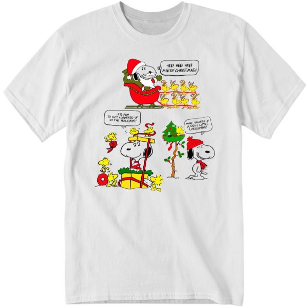 Snoopy Hee Hee Hee Mery Christmas 2022 Ladies Boyfriend Shirt