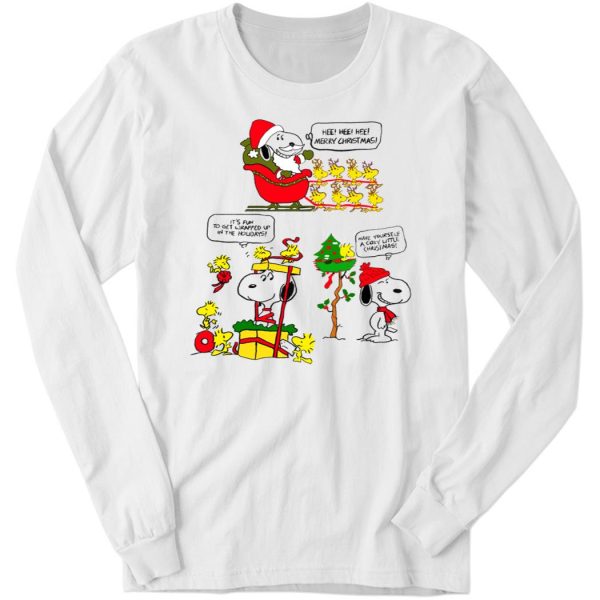 Snoopy Hee Hee Hee Mery Christmas 2022 Ladies Boyfriend Shirt