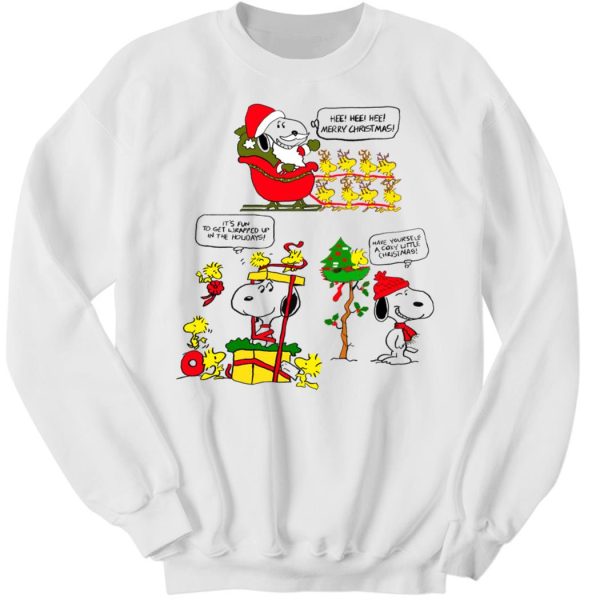 Snoopy Hee Hee Hee Mery Christmas 2022 Ladies Boyfriend Shirt