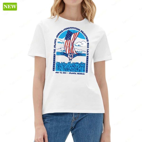 The Atlanta #55 July 4th 2024 AJC Peachtree Road Race Ladies Boyfriend Shirt