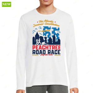 The Atlanta Journal Constitution Peachtree Road Race 2024 Ladies Boyfriend Shirt 4