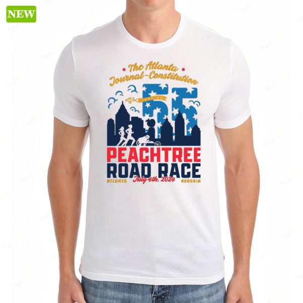 The Atlanta Journal Constitution Peachtree Road Race 2024 Ladies Boyfriend Shirt