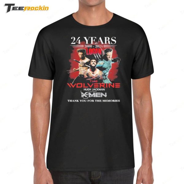 The Wolverine Hugh Jackman 2000-2024 24 Years Of The Memories Shirt