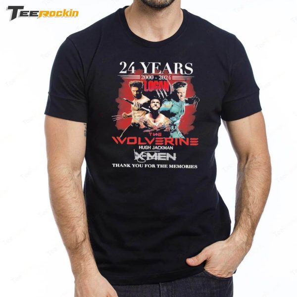 The Wolverine Hugh Jackman 2000-2024 24 Years Of The Memories Shirt