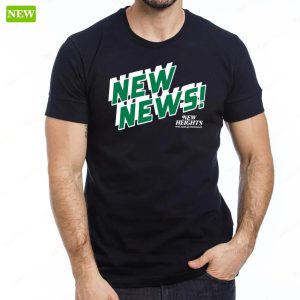 Travis Kelce Wearing New Heights New News Ladies Boyfriend Shirt 5