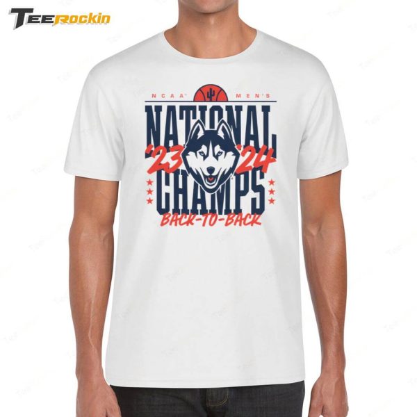 Uconn Men’s Basketball 2023 and 2024 Champions Shirt