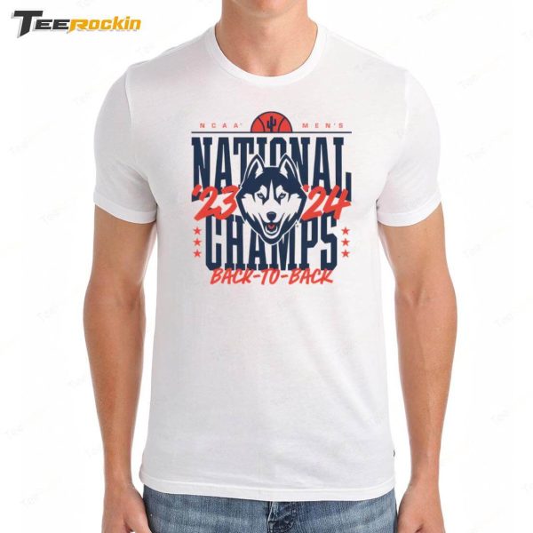 Uconn Men’s Basketball 2023 and 2024 Champions Shirt