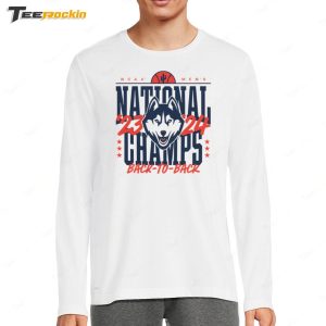Uconn Men's Basketball 2023 and 2024 Champions Shirt 3 Uconn Mens Basketball 2023 and 2024 Champions Shirt 4