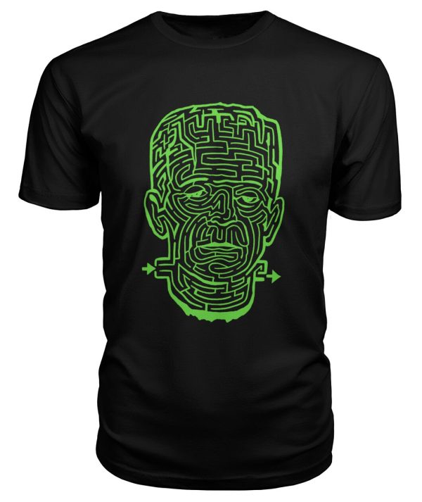 Vintage illustration light green Frankenstein monster maze shirt