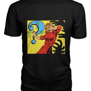 horror comic panel – question marks t-shirt