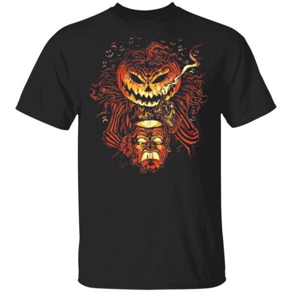 Alternative Universe Scary Pumpkin Head Lantern Halloween T-Shirt