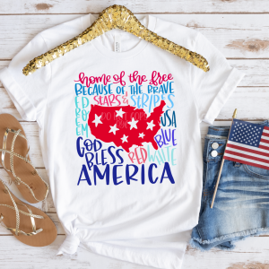 America Typography U.S. Outline