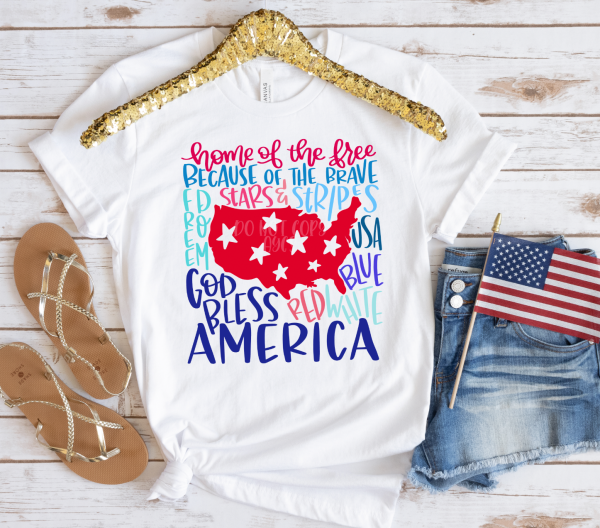 America Typography U.S. Outline