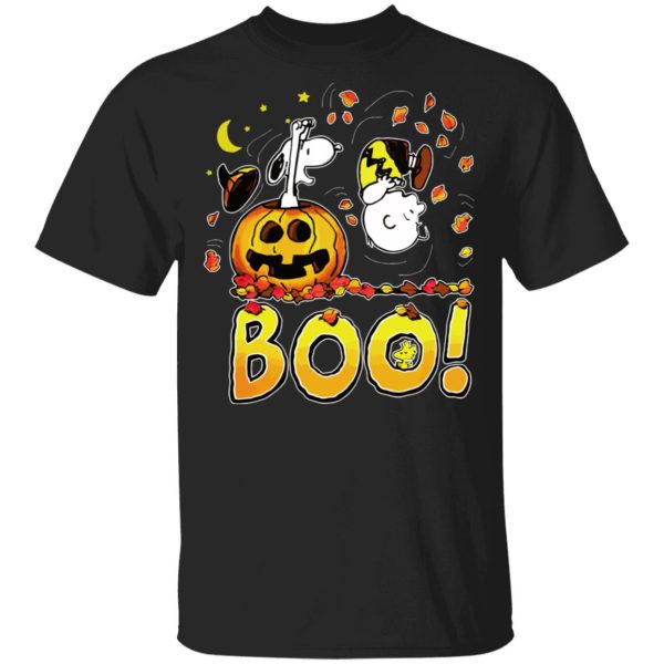 Boo Happy Halloween Charlie Brown Woodstock And Snoopy T-Shirt