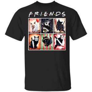 Cat Horror Friends Halloween T-Shirt