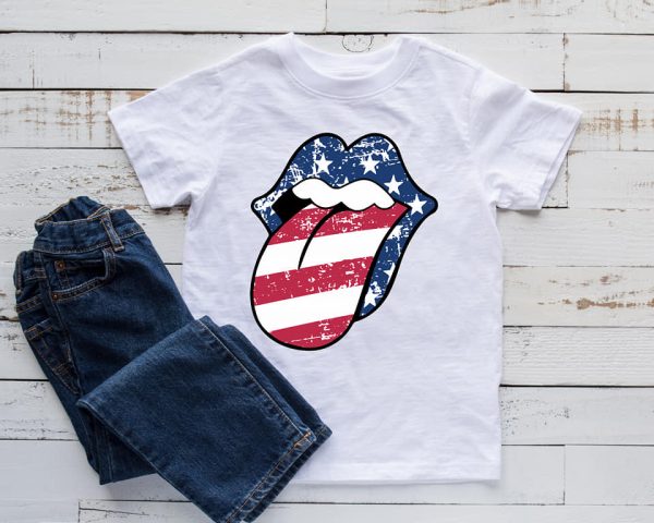 Distressed patriotic Tongue