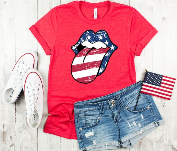 Distressed patriotic Tongue