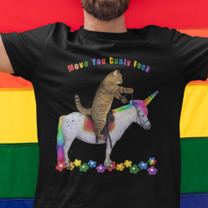 Funny ‘OFFENSIVE’ CAT ON A UNICORN Unisex T-Shirt Funny ‘OFFENSIVE’ CAT ON A UNICORN Unisex T-Shirt