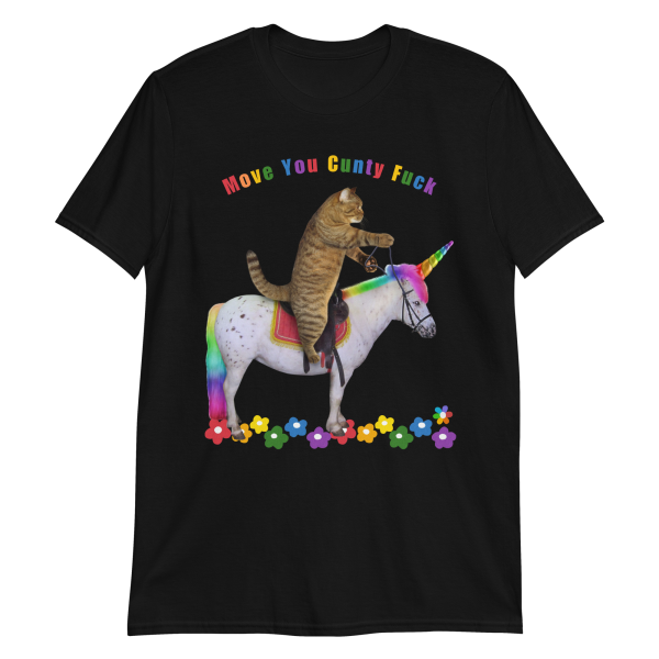 Funny ‘OFFENSIVE’ CAT ON A UNICORN Unisex T-Shirt