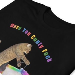 Funny OFFENSIVE CAT ON A UNICORN Unisex T Shirt 3
