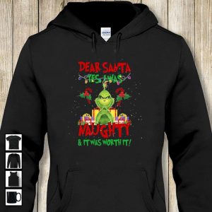 Grinch dear santa yes I was naughty christmas t shirt 2