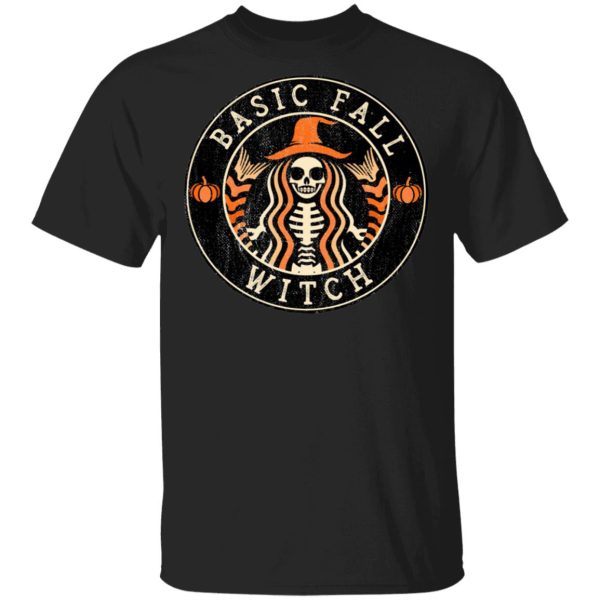 Halloween Basic Fall Witch Starbucks T-Shirt