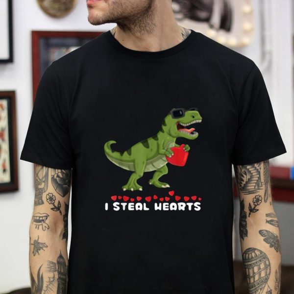 I steal hearts T-rex valentines day funny t-shirt