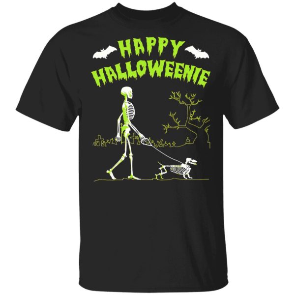 Skeleton Happy Halloween Dog T-Shirt