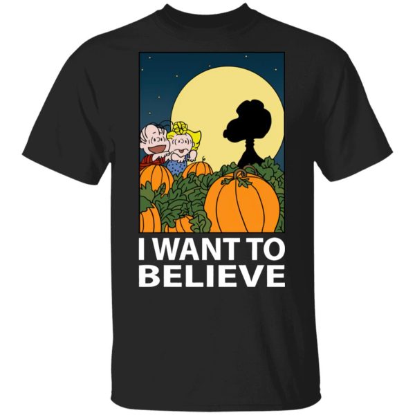 The Great Pumpkin I Want To Believe Halloween Snoopy T-Shirt