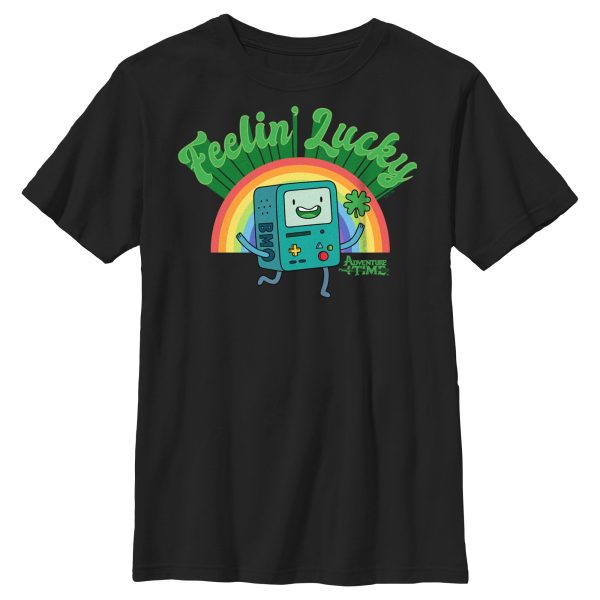 Boy_s Adventure Time Feelin_ Lucky BMO T-Shirt