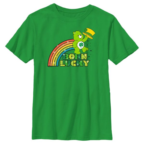 Boy_s Care Bears St. Patrick_s Day Good Luck Bear Born Lucky Rainbow T-Shirt