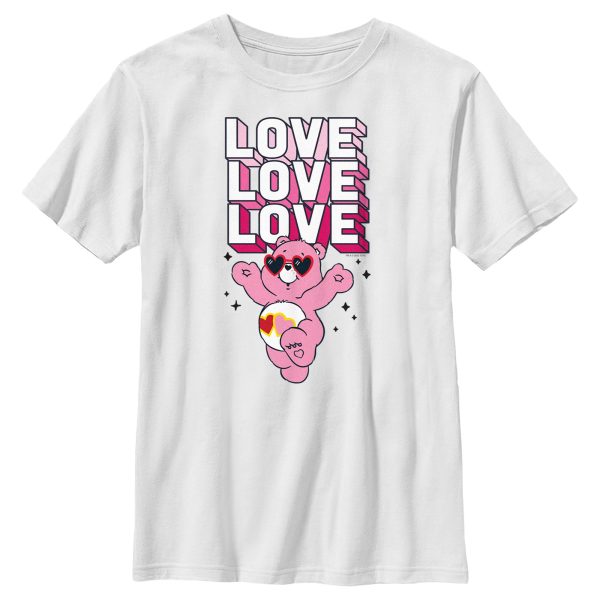 Boy_s Care Bears Valentine_s Day Love-a-lot Bear Love Sunglasses T-Shirt