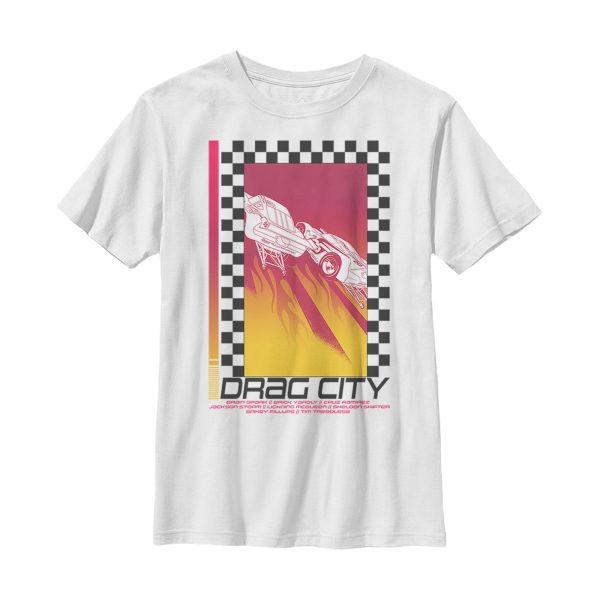 Boy_s Cars Checker Flame Drag City T-Shirt