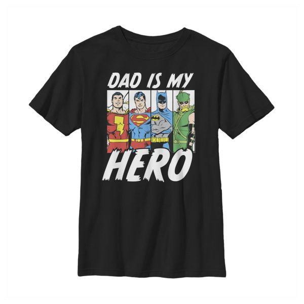 Boy_s Justice League Father_s Day Dad is Hero T-Shirt