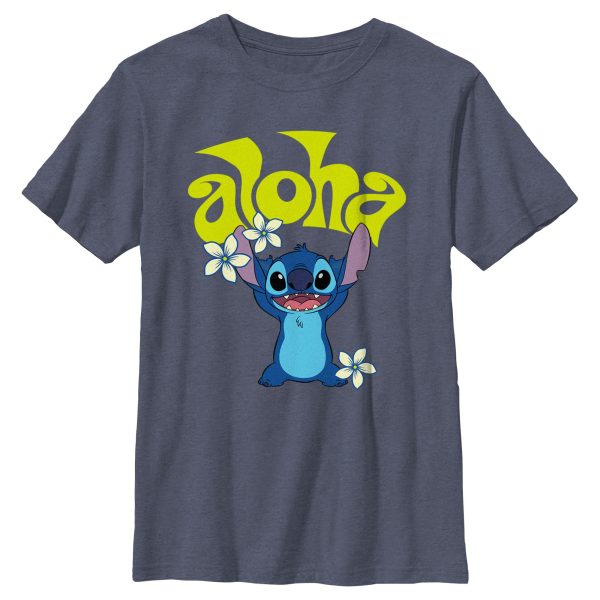 Boy_s Lilo & Stitch Aloha Wavy Text T-Shirt