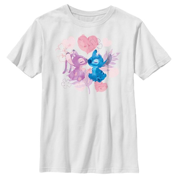 Boy_s Lilo & Stitch Angel Eskimo Kiss Watercolor T-Shirt