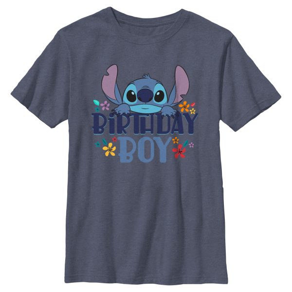 Boy_s Lilo & Stitch Floral Birthday Boy T-Shirt