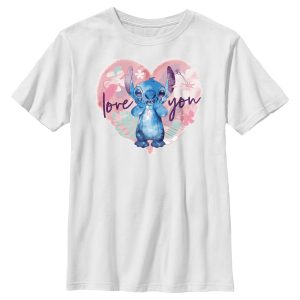 Boy_s Lilo & Stitch Love you Watercolor T-Shirt