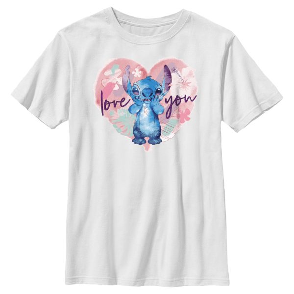 Boy_s Lilo & Stitch Love you Watercolor T-Shirt