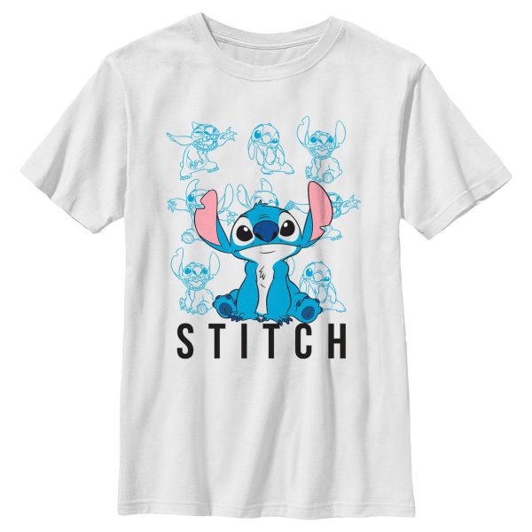 Boy_s Lilo & Stitch Outline Poses Collage T-Shirt