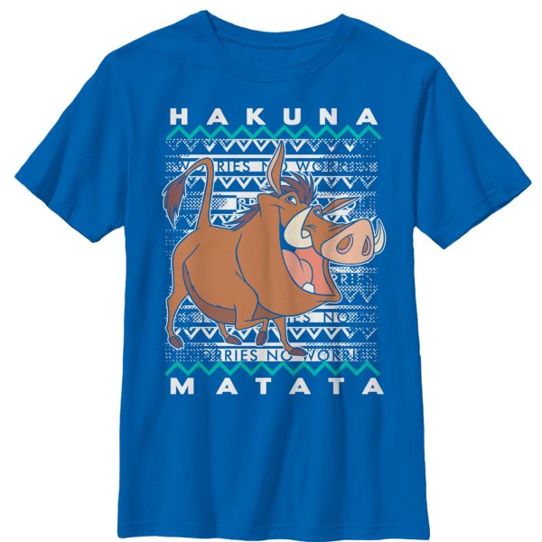 Boy_s Lion King Pumbaa Diagonal Stripe T-Shirt