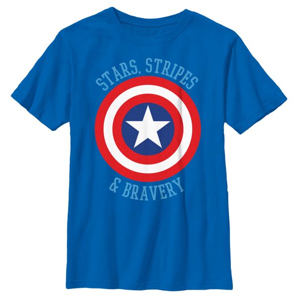 Boy_s Marvel Avengers Captain America Stars Stripes & Bravery T-Shirt