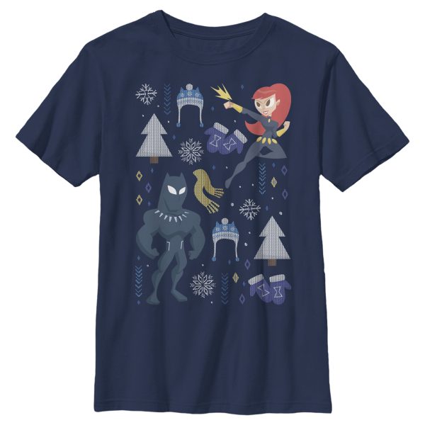 Boy_s Marvel Christmas Black Widow & Panther T-Shirt