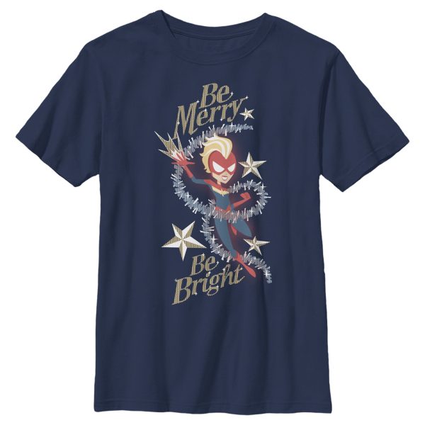 Boy_s Marvel Christmas Captain Marvel Merry & Bright T-Shirt