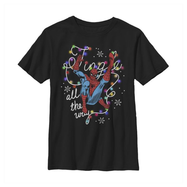 Boy_s Marvel Christmas Spider-Man Jingle All the Way Lights T-Shirt