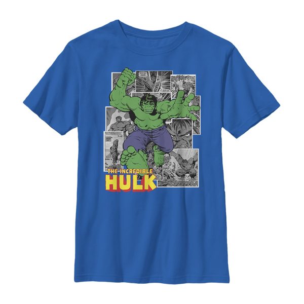 Boy_s Marvel Hulk Gray Grayscale Panels T-Shirt